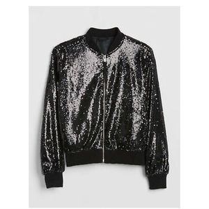 Gap sequined bomber jacket size XL color black